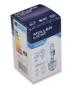 Bulb 230V 30W 405lm E27 halogen 2700K Dim 2000h ML